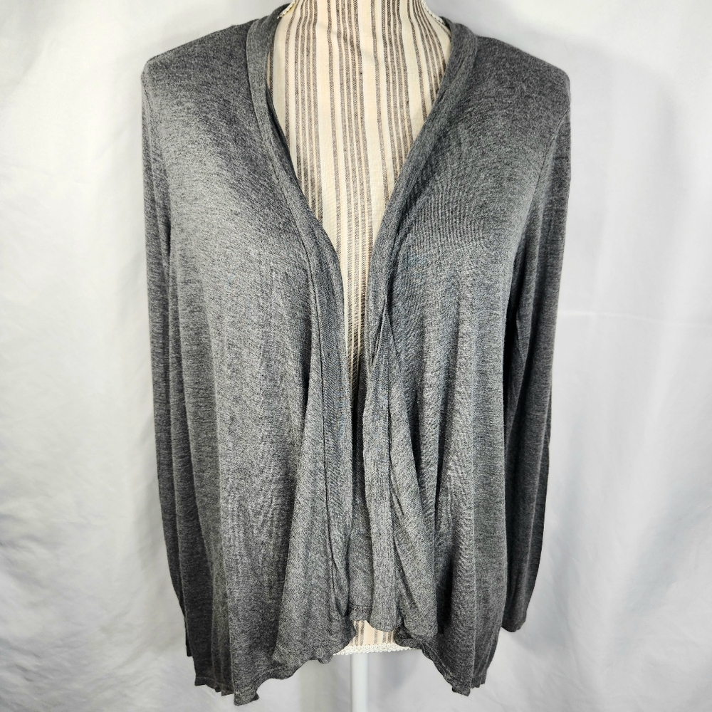acemi Grey Open Front Long Sleeve Cardigan Size Small